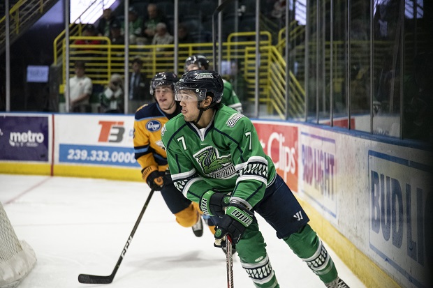 Florida Everblades defenseman Brandon Fortunato vs. the Atlanta Gladiators