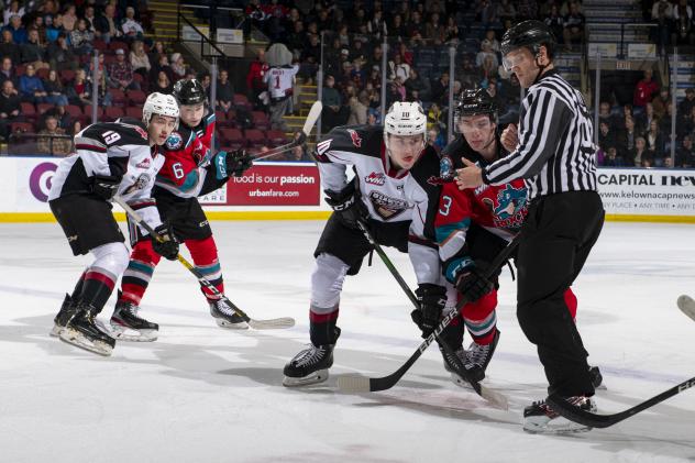 Vancouver Giants face off with the Kelowna Rockets