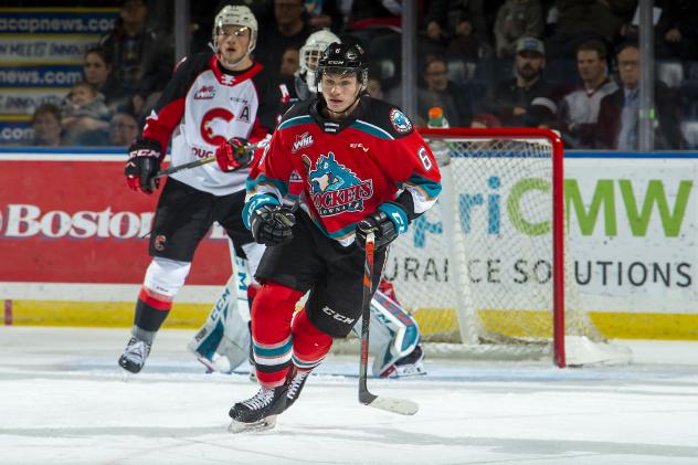 Kelowna Rockets defenceman Kaedan Korczak