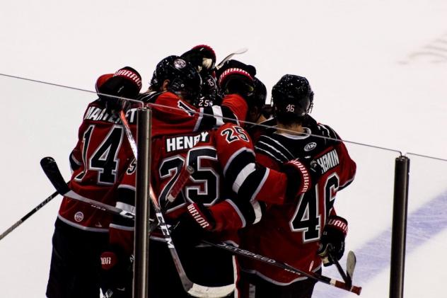 Brampton Beast celebrate a goal