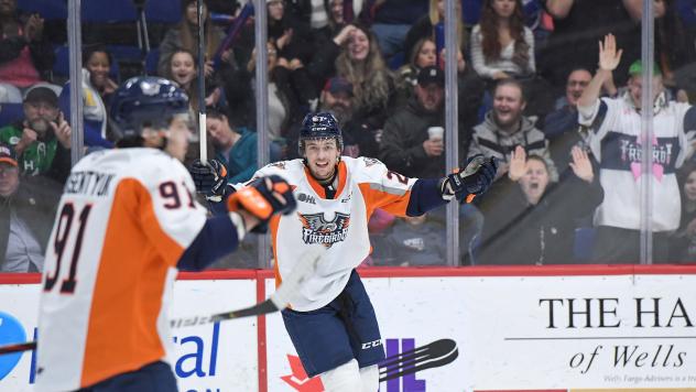 Flint Firebirds celebrate a goal