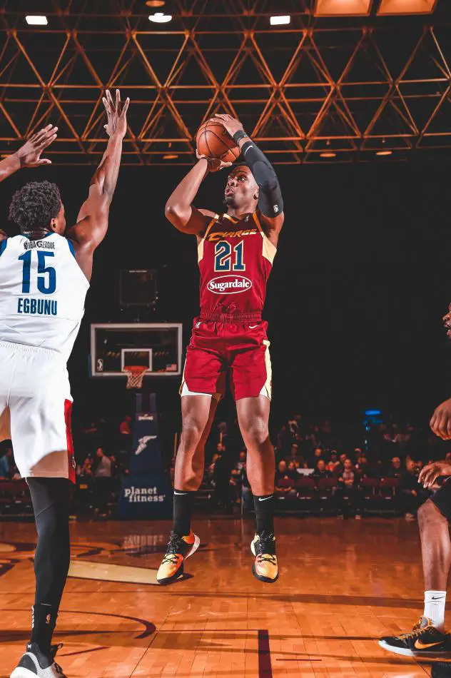 Canton Charge forward Tyler Cook goes up for a shot vs. the Long Island Nets