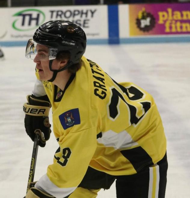 Muskegon Lumberjacks defenseman Dylan Gratton