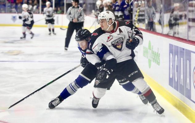 Vancouver Giants right wing Tyler Preziuso vs. the Victoria Royals