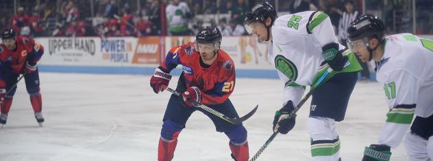 South Carolina Stingrays forward Dylan Steman vs. the Florida Everblades
