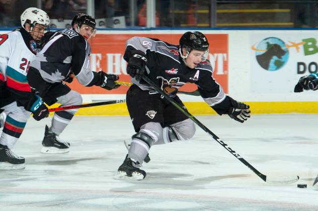 Vancouver Giants centre Tristen Nielsen against the Kelowna Rockets