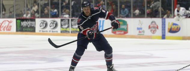 Defender Zach Urban with the Macon Mayhem