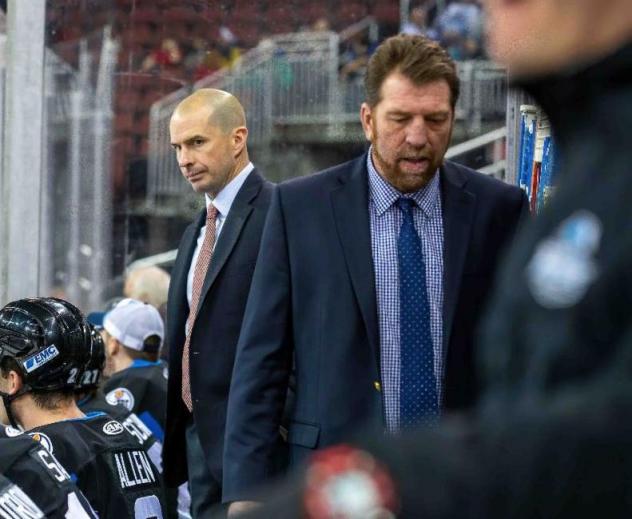 Wichita Thunder head coach Bruce Ramsay and assistant coach John Gurskis