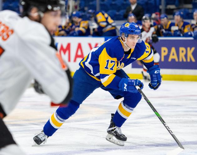 Forward Eric Florchuk with the Saskatoon Blades