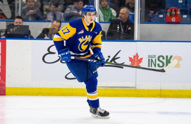 Forward Eric Florchuk with the Saskatoon Blades