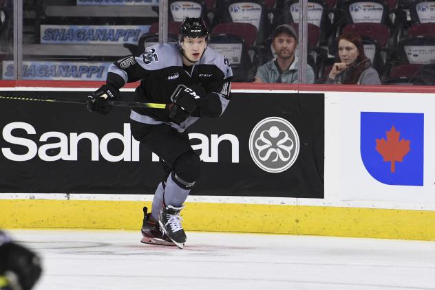 Forward Jonas Peterek with the Calgary Hitmen