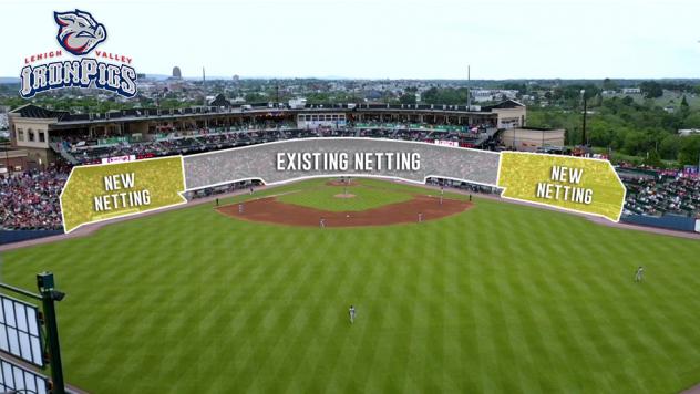 Lehigh Valley IronPigs netting extension at Coca-Cola Park