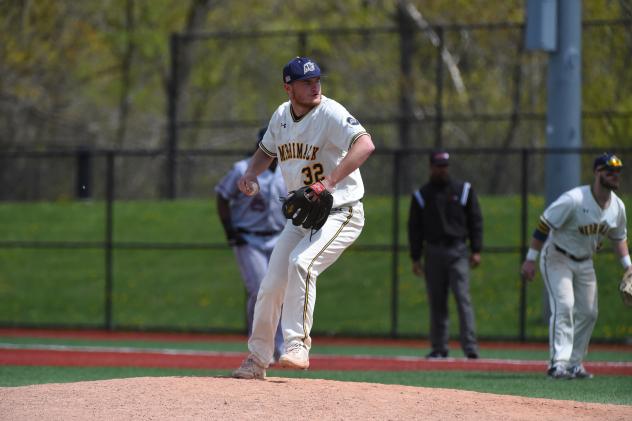 Right-handed pitcher Cedric Gillette with Merrimack College