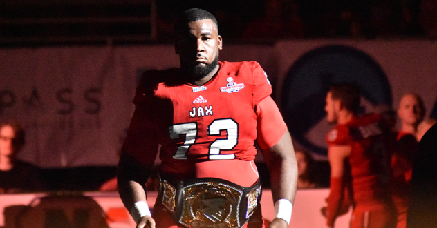 Jacksonville Sharks offensive lineman Jabari Buckley