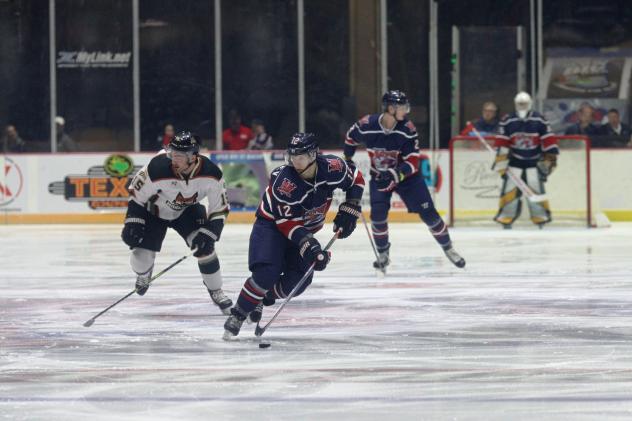 Macon Mayhem right wing Stepan Timofeyev vs. the Fayetteville Marksmen