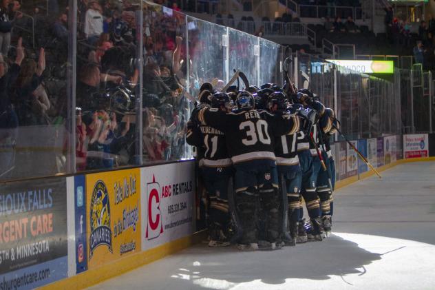 Sioux Falls Stampede celebrate a win in front of the home fans