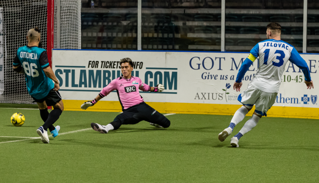 St. Louis Ambush goalkeeper Paulo Nascimento vs. Utica City FC