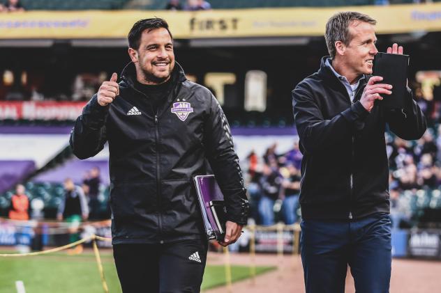 Louisville City FC Technical Director Danny Cruz and Coach John Hackworth