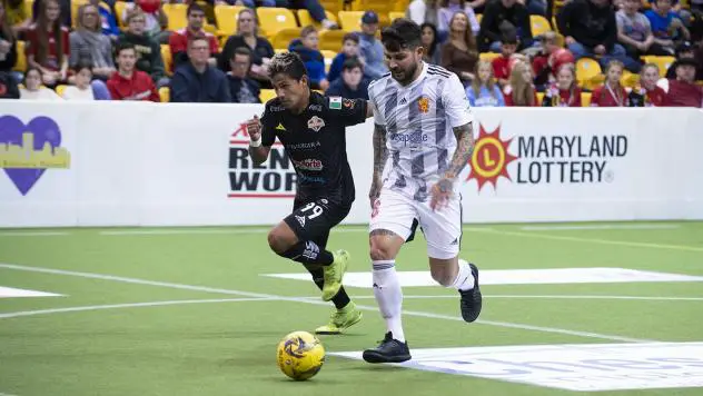 Lucas Roque (right) in his return with the Baltimore Blast vs. Soles de Sonora