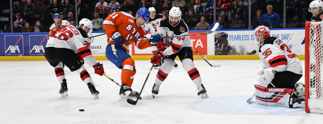 Binghamton Devils goaltender Cory Schneider vs. the Syracuse Crunch