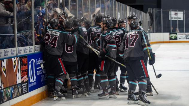 Columbus River Dragons celebrate in front of the fans