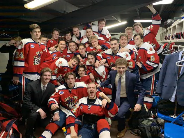 Amarillo Bulls celebrate a playoff berth clinching win