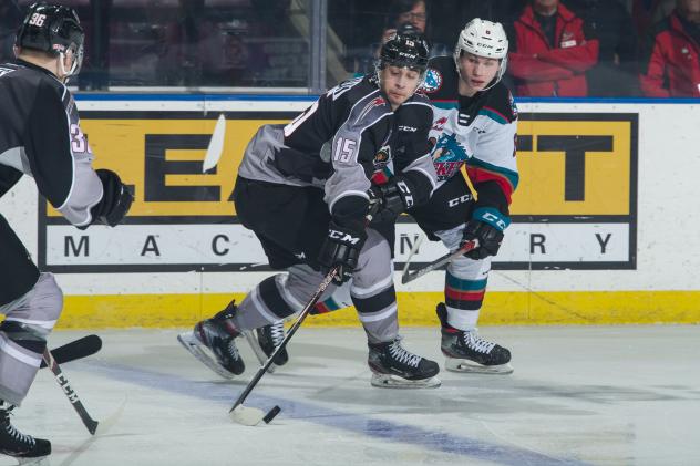 Vancouver Giants center Holden Katzalay vs. the Kelowna Rockets