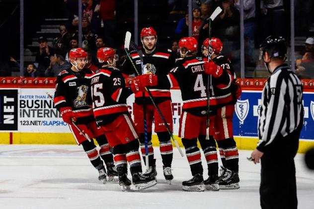 Grand Rapids Griffins huddle