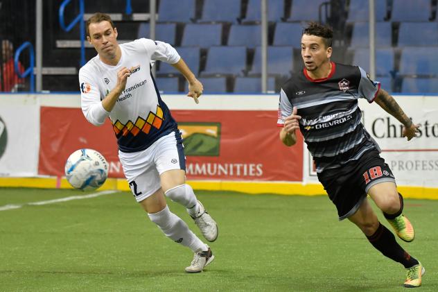 Ontario Fury defender Thiago Goncalves (right) against the Tacoma Stars