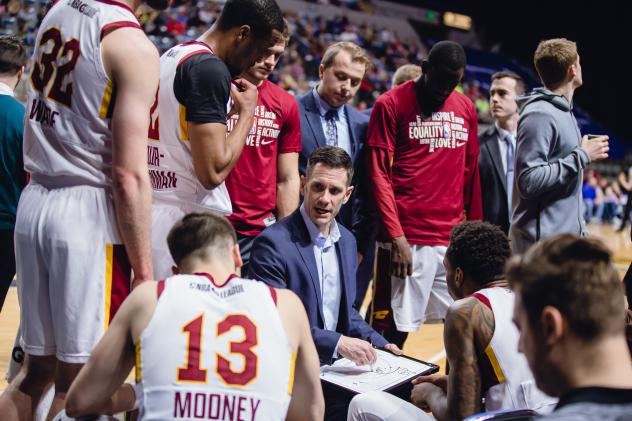 Canton Charge Coach Nate Reinking diagrams a play