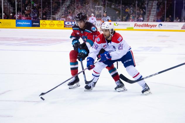 Kelowna Rockets battle the Spokane Chiefs