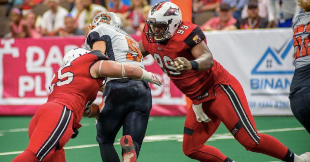 Jacksonville Sharks defensive lineman Damien Jacobs