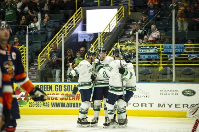 Florida Everblades celebrate a goal