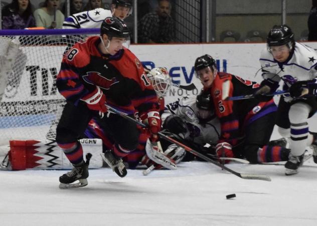 Odessa Jackalopes forward Hunter Olson vs. the Lone Star Brahmas