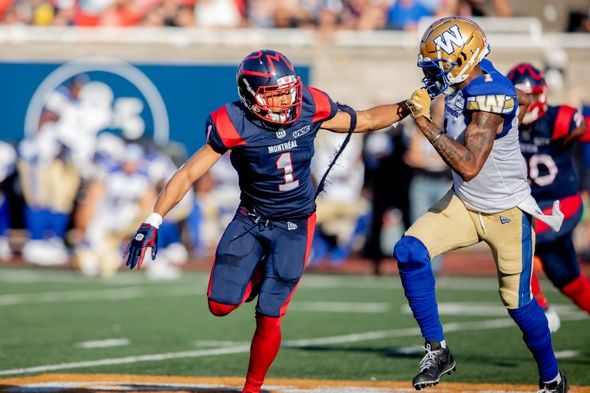 Montreal Alouettes defensive back Ciante Evans
