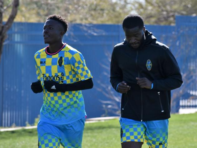 Seku Conneh and Chancel Ndaye of Las Vegas Lights FC