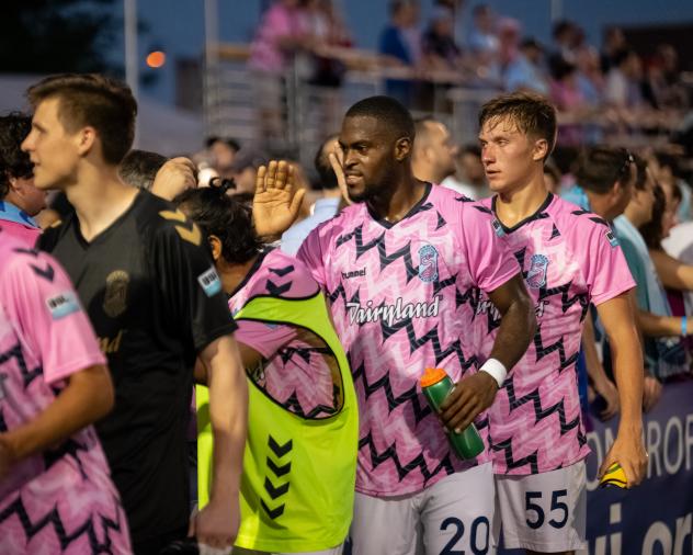 Forward Madison FC defender Josiah Trimmingham