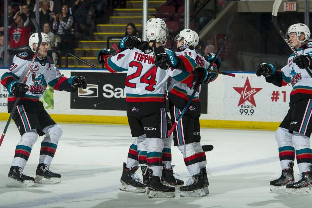 Kelowna Rockets celebrate a goal