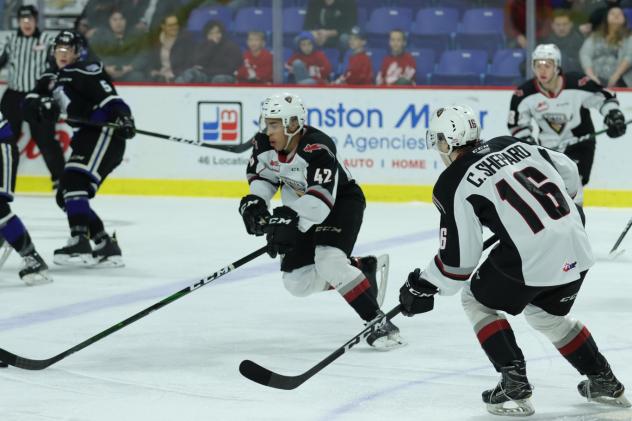 Vancouver Giants centre Justin Sourdif vs. the Victoria Royals