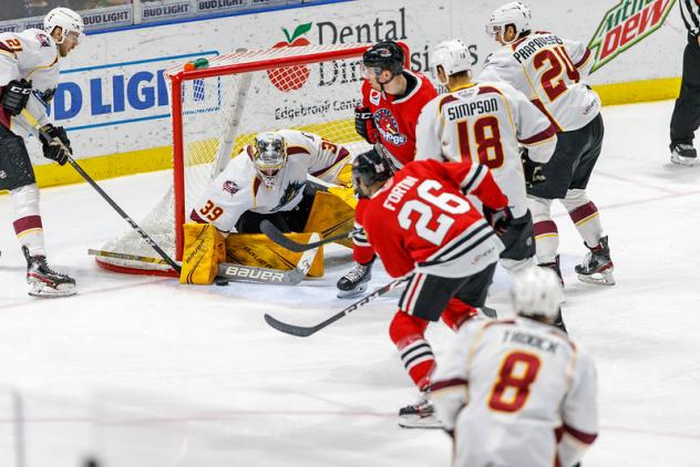 Cleveland Monsters goaltender Brad Thiessen vs. the Rockford IceHogs
