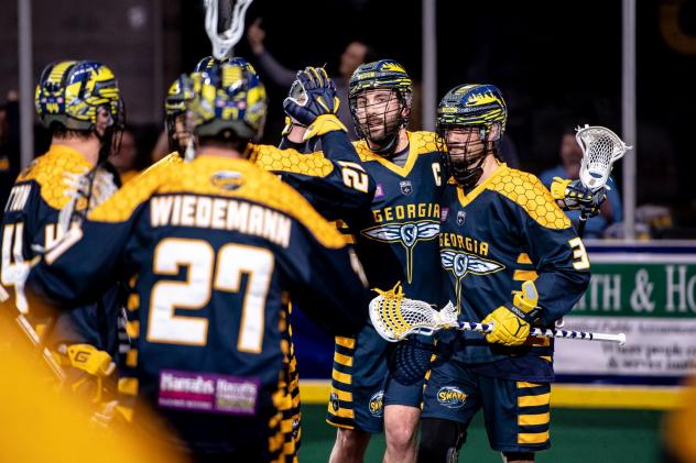 Georgia Swarm celebration against the New York Riptide