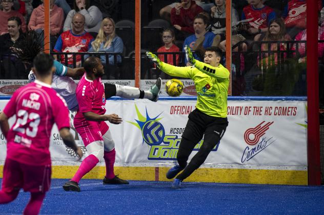 Kansas City Comets goalkeeper Nicolau Neto vs. the St. Louis Ambush