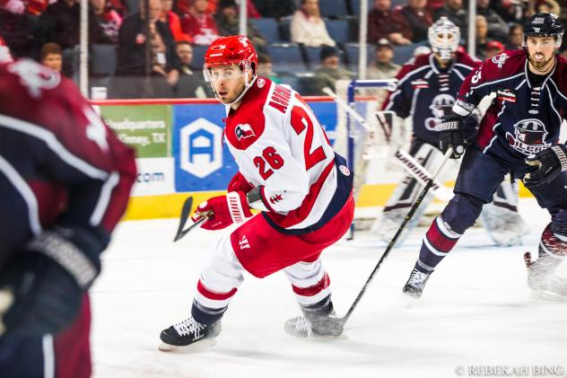 Allen Americans forward Spencer Asuchak vs. the Tulsa Oilers