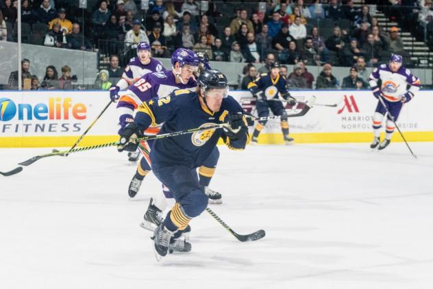 Forward Josh Holmstrom with the Norfolk Admirals