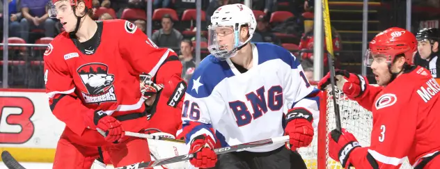 Binghamton Devils center Nate Schnarr vs. the Charlotte Checkers