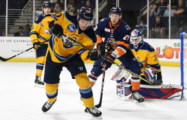 Atlanta Gladiators defenseman Chris Forney vs. the Greenville Swamp Rabbits