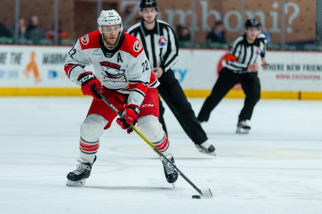 Defenseman Fredrik Claesson with the Charlotte Checkers