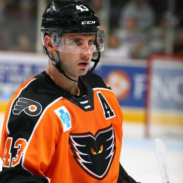 T.J. Brennan with the Lehigh Valley Phantoms