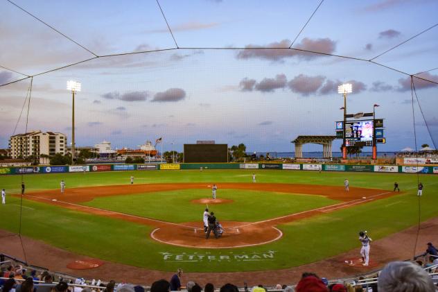 Sunset at Blue Wahoos Stadium, home of the Pensacola Blue Wahoos