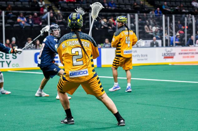 Miles Thompson of the Georgia Swarm awaits a pass against the New York Riptide
